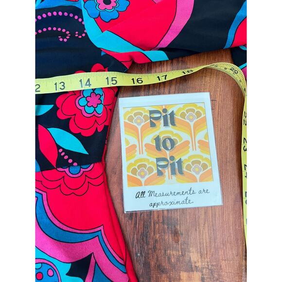 VTG Bisou Bisou Womens Floral Babydoll Stretch Top Sz XS 90s Y2K Boho Friends - Picture 8 of 9